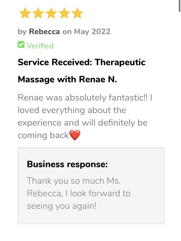 Lakeview Massage Therapy Renae Nelson Massage Therapist Client Reviews 